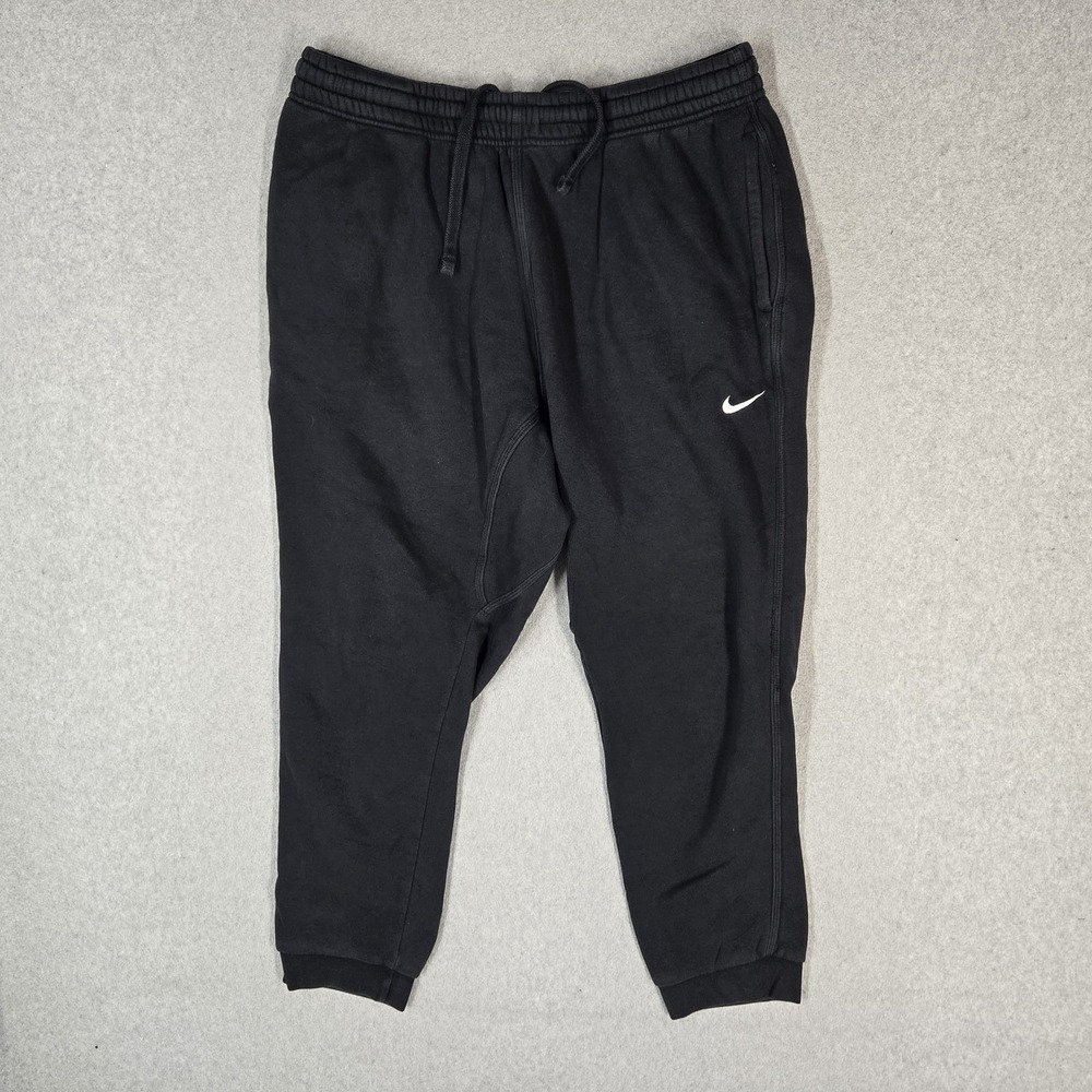Nike Men Activewear Pants 2XL Black Sportswear Club Fleece Jogger 26" Inseam